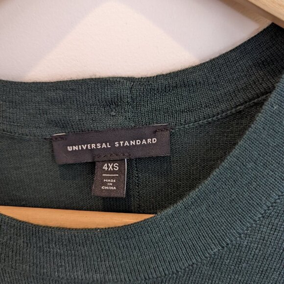 Universal Standard Dalia mixed media button back sweater in green 4XS - Picture 2 of 4